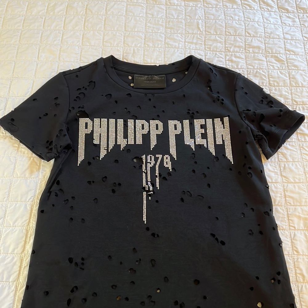 Phillipp Plein distressed logo t